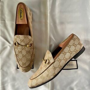 Authentic GUCCI Jordaan GG monogram horsebit loafers
